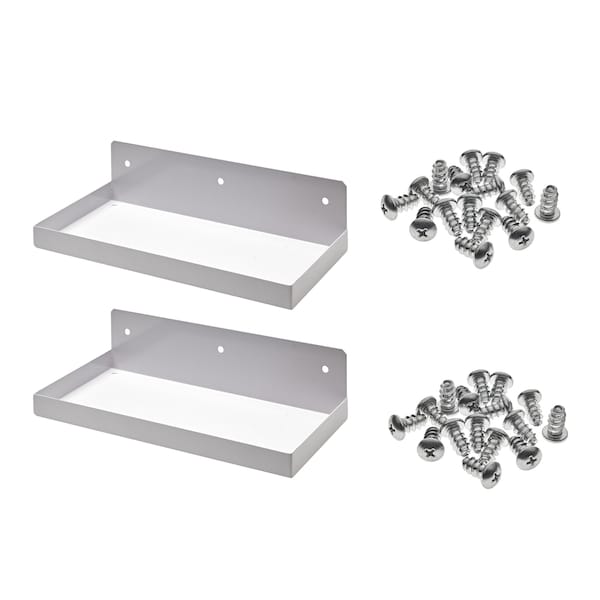 Triton Products 12 In. W x 6 In. D White Epoxy Coated Steel Shelf for 1/8 In. and 1/4 In. Pegboard 2 Pack 76126W-2 - main